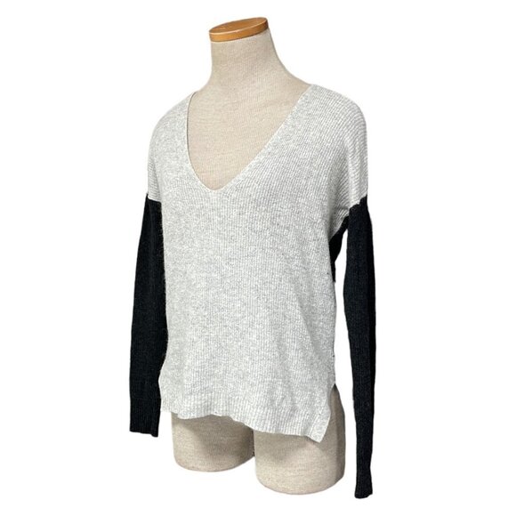 Madewell Pullover Sweater V Neck Wool Knit Gray Black Size XXS XX Small - Picture 3 of 14